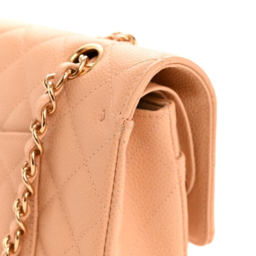 Chanel Caviar Quilted Medium Double Flap Beige Clair
