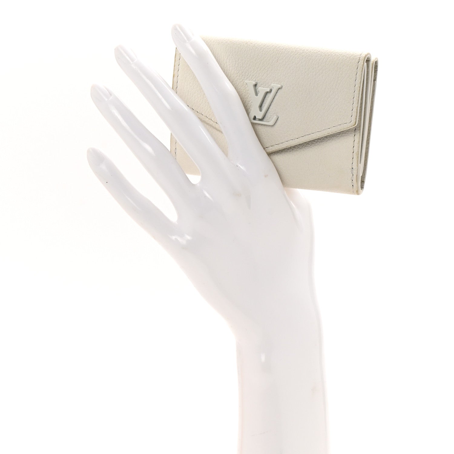 Louis Vuitton Calfskin Lockmini Wallet White