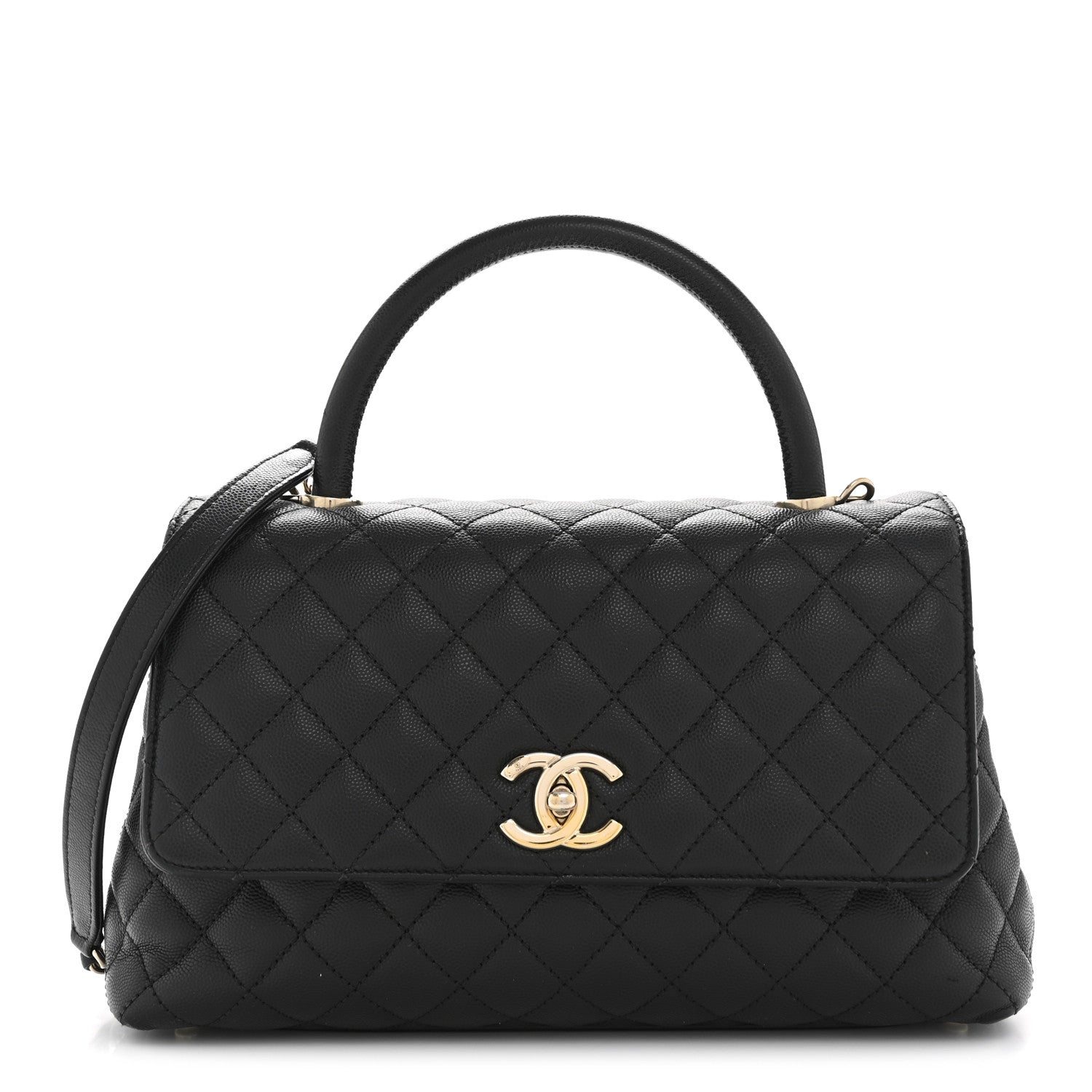 Chanel Caviar Quilted Small Coco Handle Flap Black