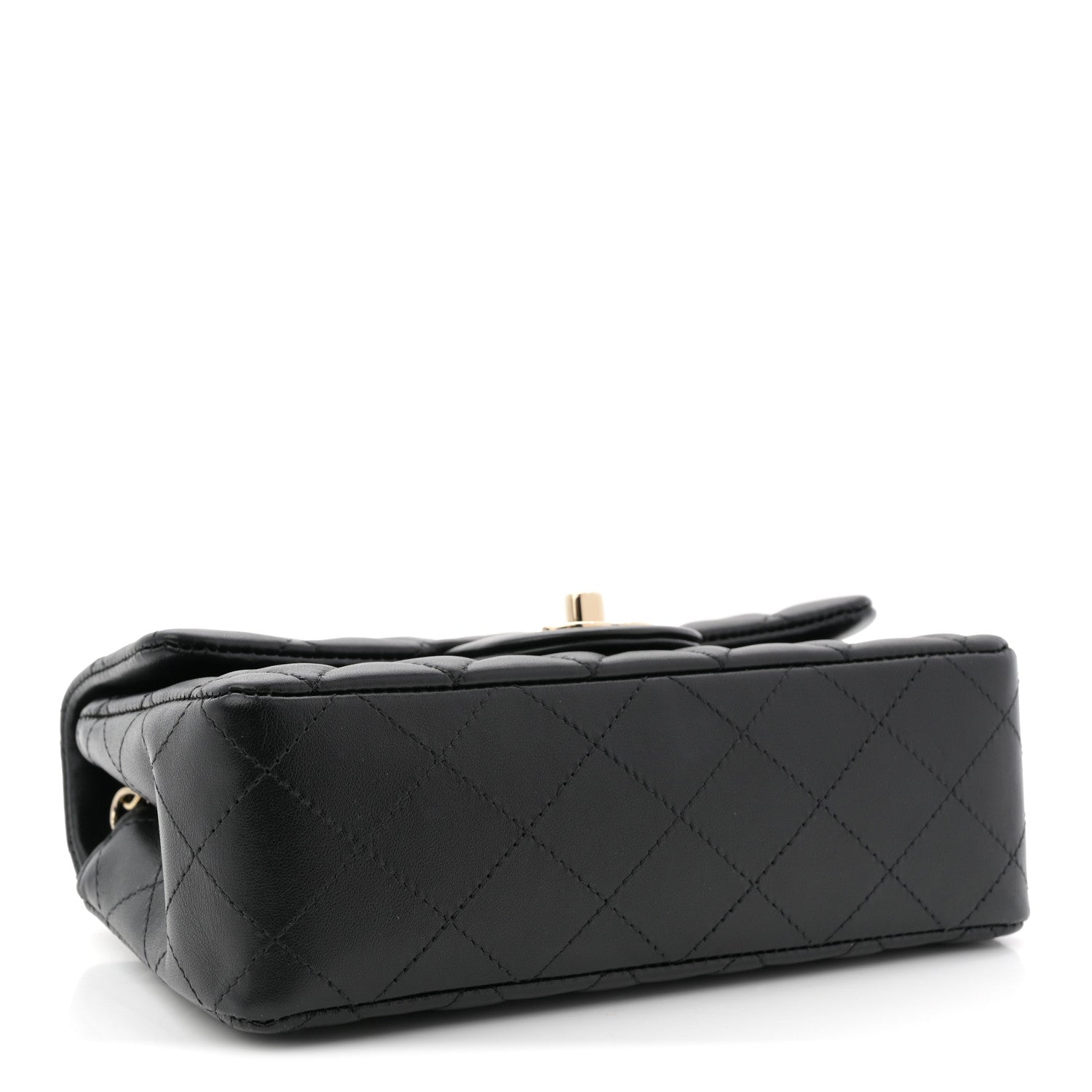 Chanel Lambskin Quilted Mini Rectangular Flap Black