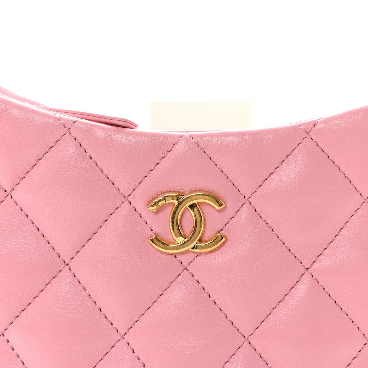 Chanel Lambskin Quilted CC Links Hobo Light Pink
