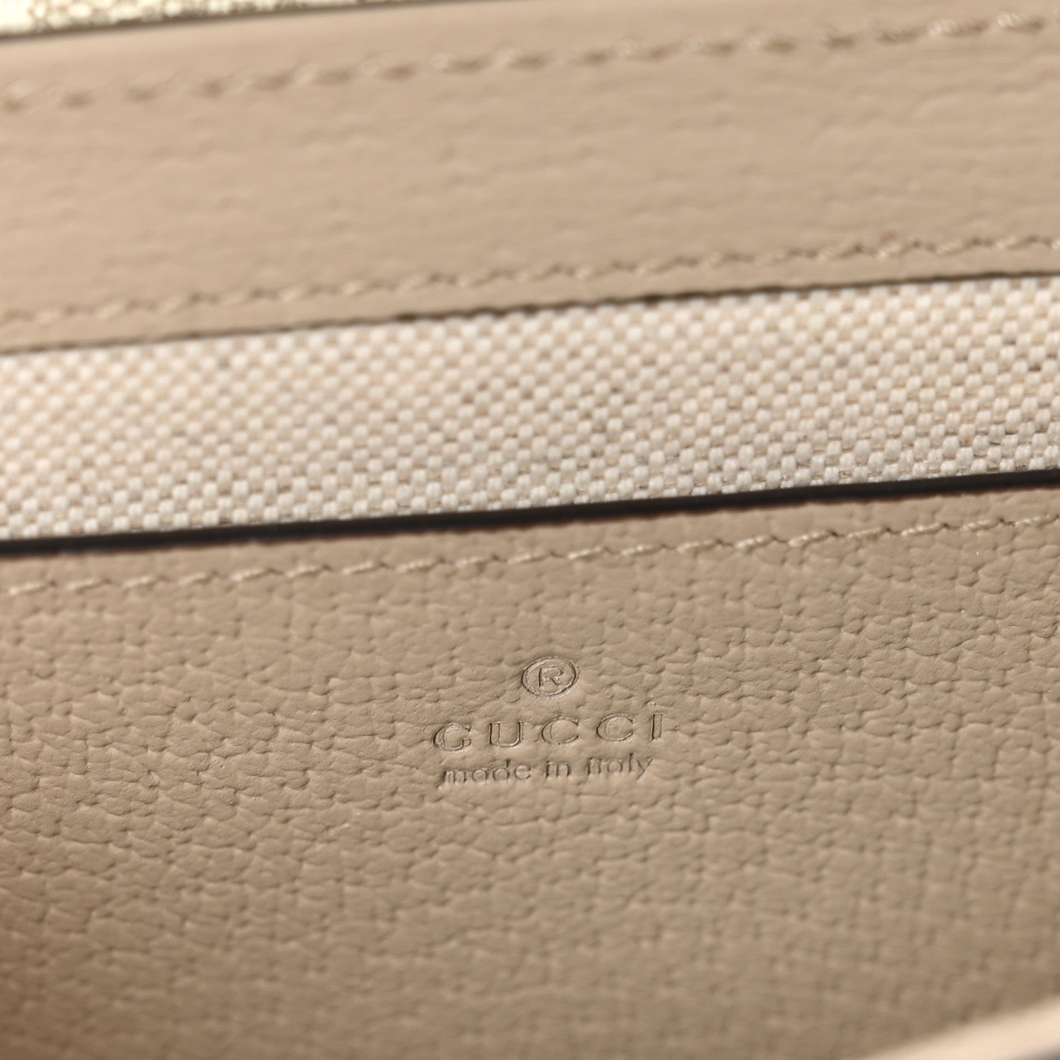Gucci GG Supreme Monogram Textured Dollar Calfskin Web Mini Ophidia Envelope Shoulder Bag Beige Mystic White Oatmeal