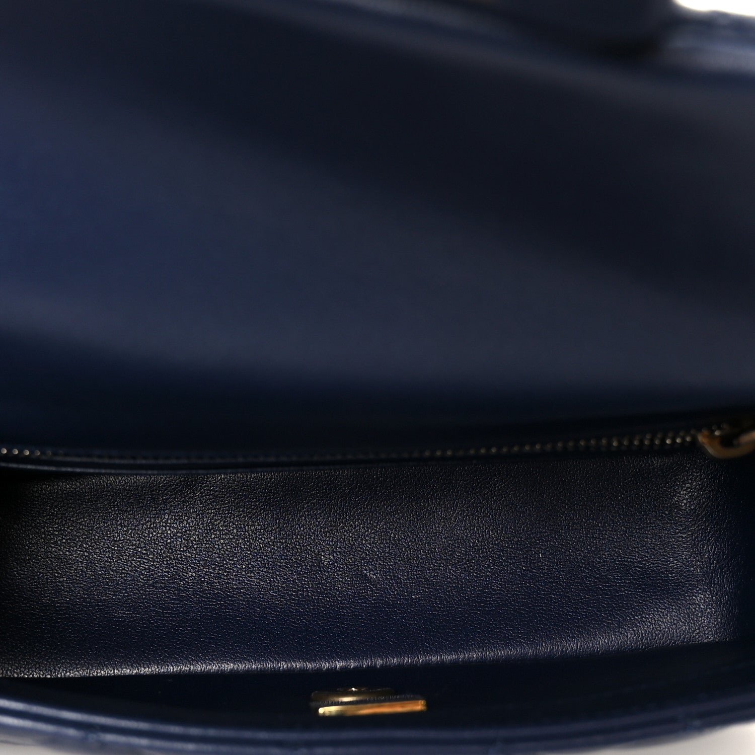 Chanel Lambskin Quilted Mini Pearl Crush Rectangular Flap Navy Blue