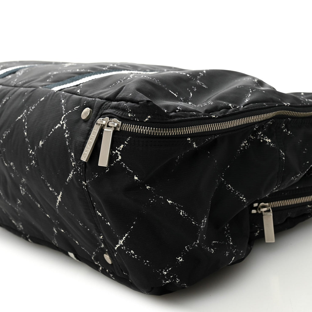 Chanel Nylon Large Travel Duffle Bag Black
