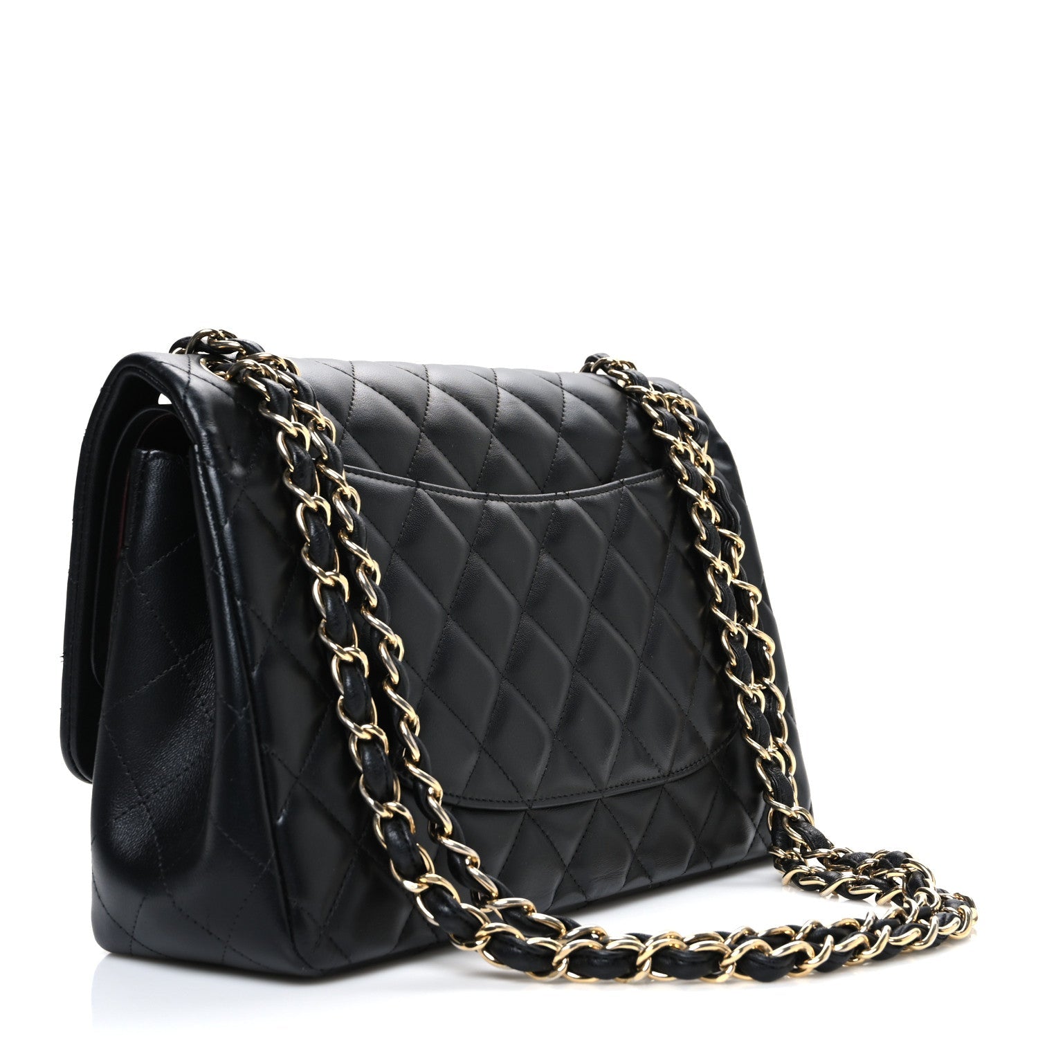 Chanel Lambskin Quilted Jumbo Double Flap Black