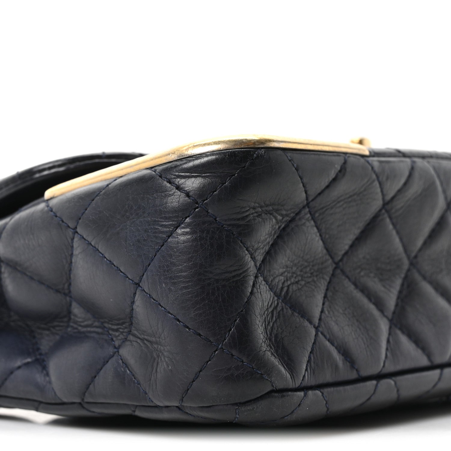Chanel Calfskin Quilted Rock The Corner Flap Navy