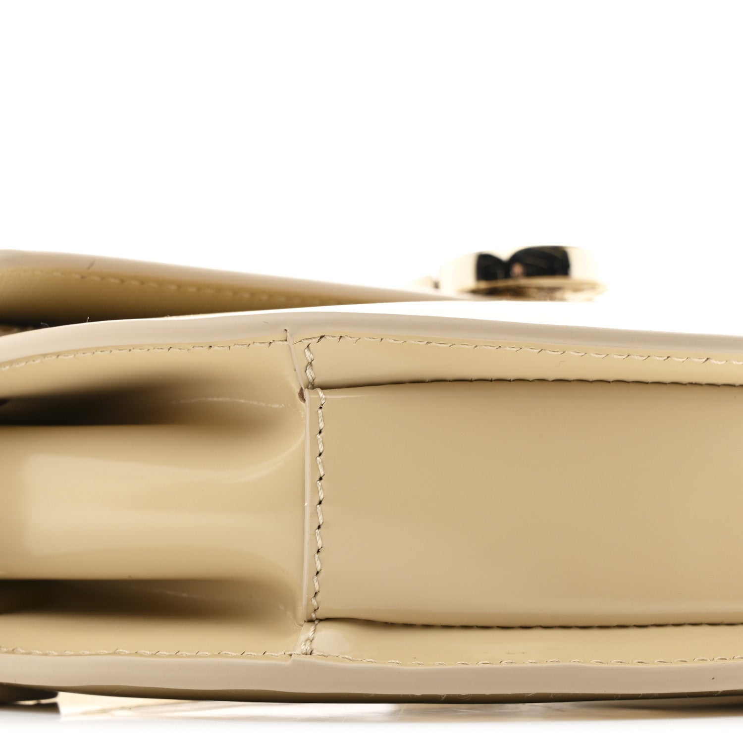Gucci Patent Calfskin GG Half Moon Top Handle Bag Beige