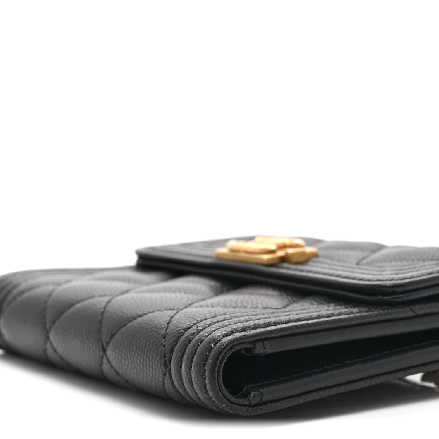 Chanel Caviar Quilted Compact Boy Wallet Black