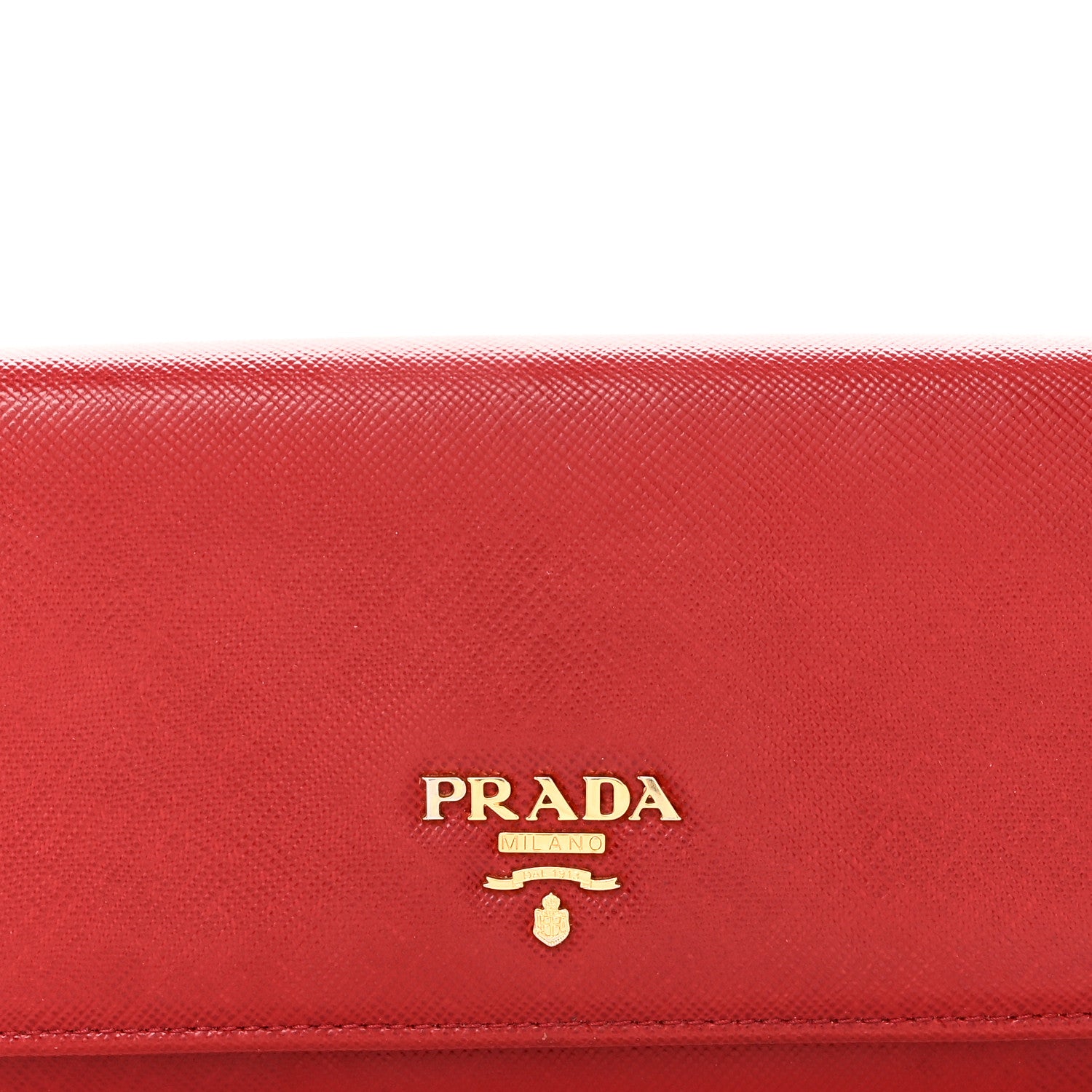 Prada Saffiano Metal Continental Flap Wallet Fuoco