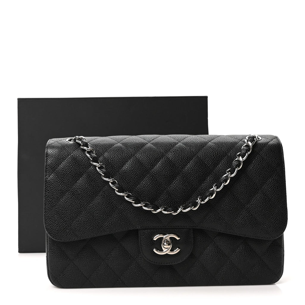 Chanel Caviar Quilted Jumbo Double Flap Black