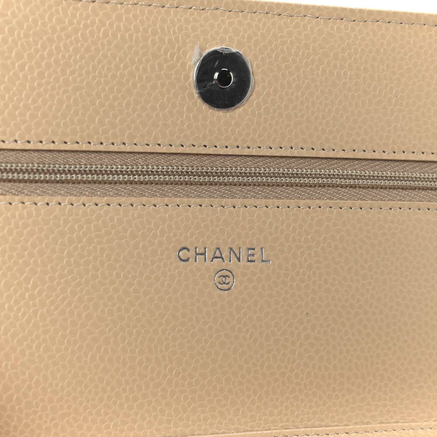 Chanel Caviar Quilted Wallet on Chain WOC Beige