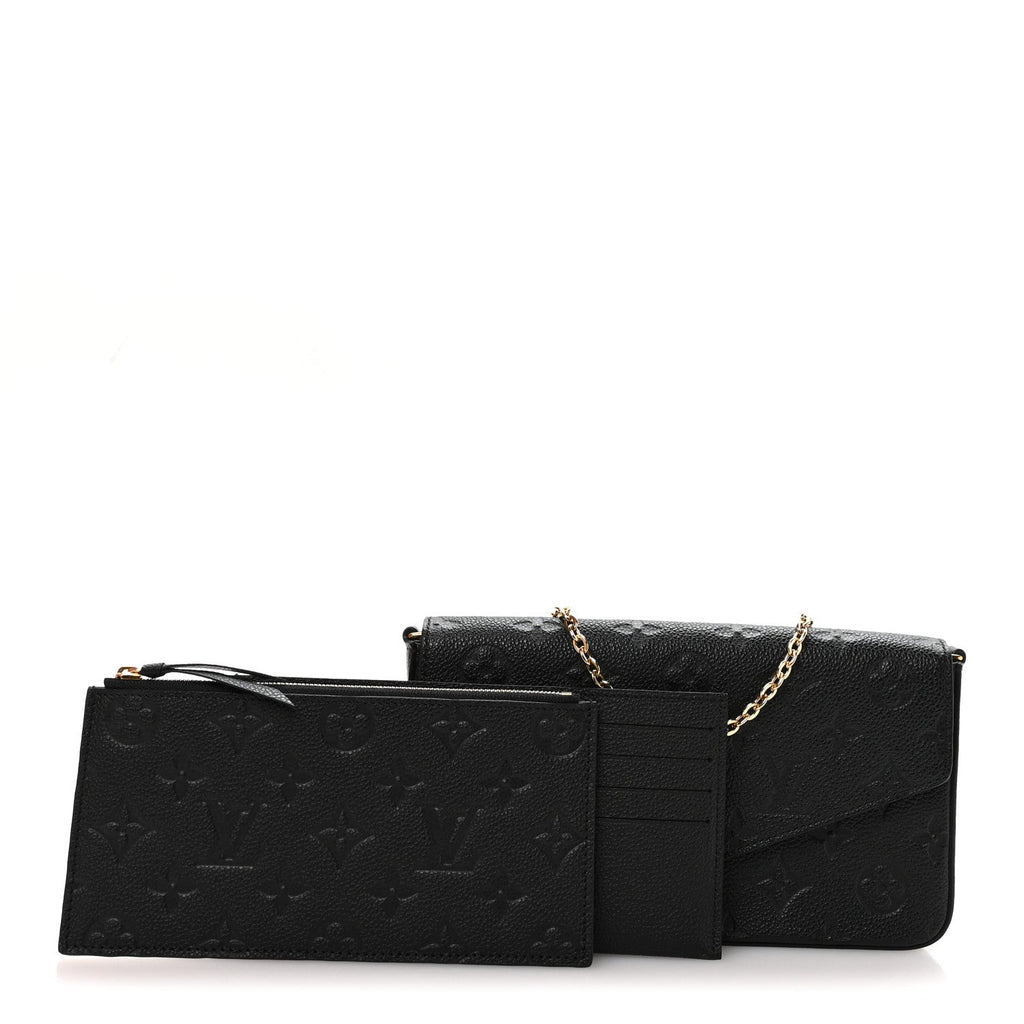 Louis Vuitton Empreinte Pochette Felicie Chain Wallet Black