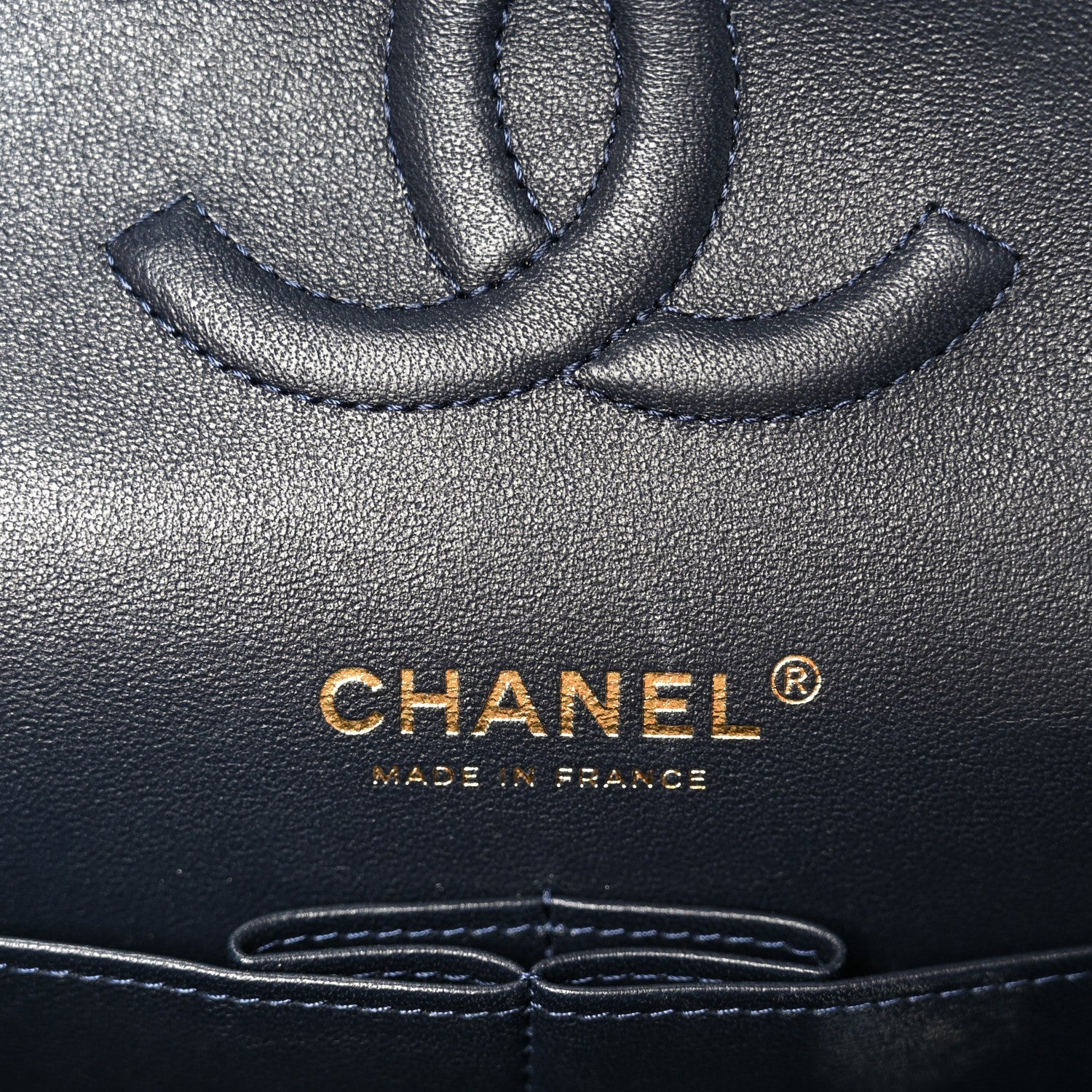 Chanel Denim Quilted Medium Double Flap Dark Blue