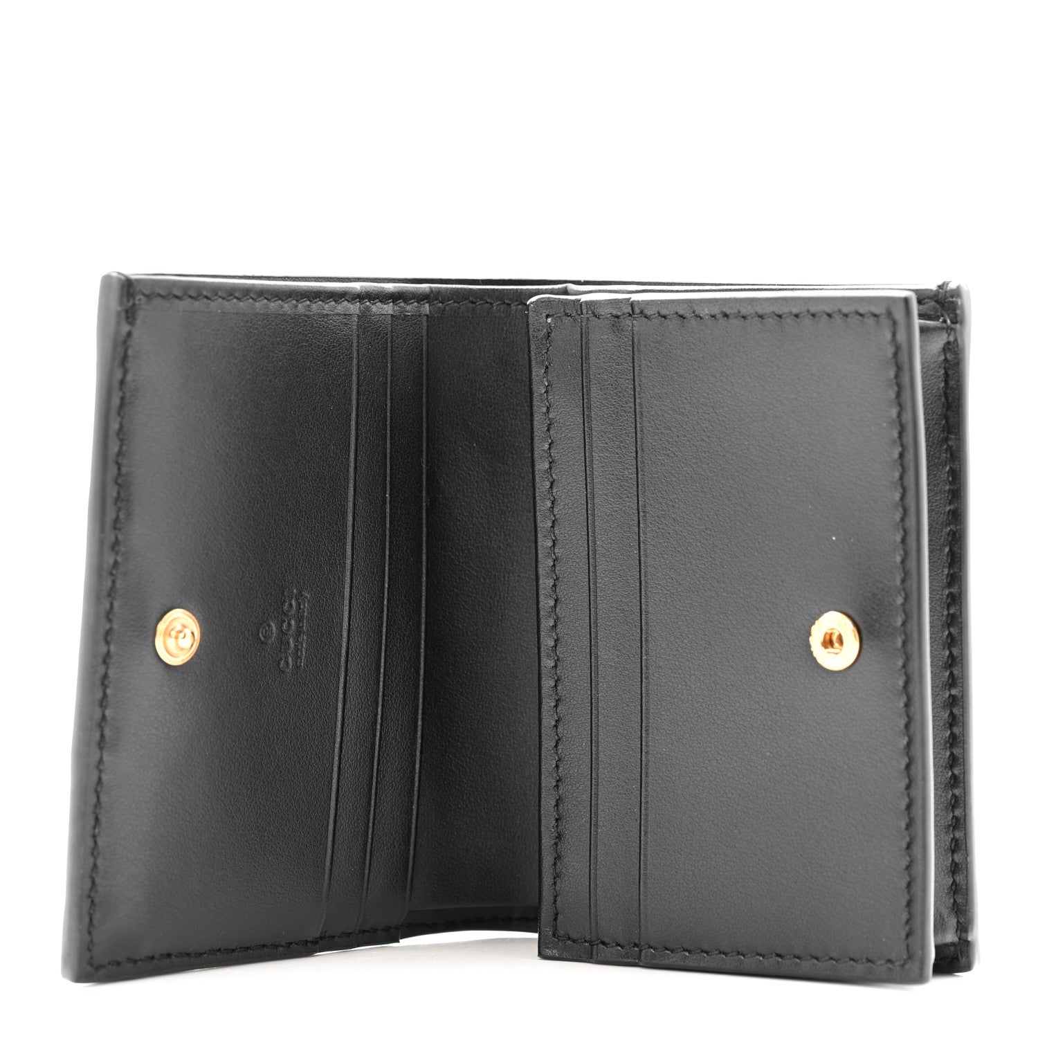 Gucci Calfskin GG Matelasse Card Case Wallet Black