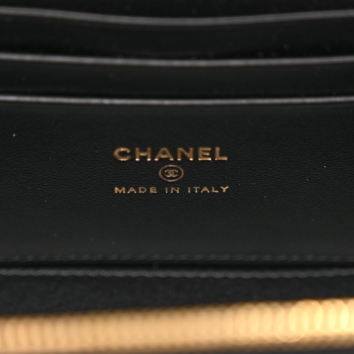 Chanel Lambskin Enamel Quilted Small Coco Hearts Vanity Case With Chain Black