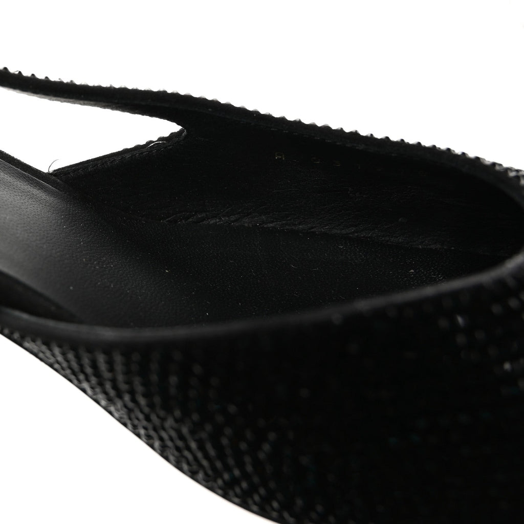 Chanel Strass Grosgrain Cap Toe CC Slingback Pumps 39 Black
