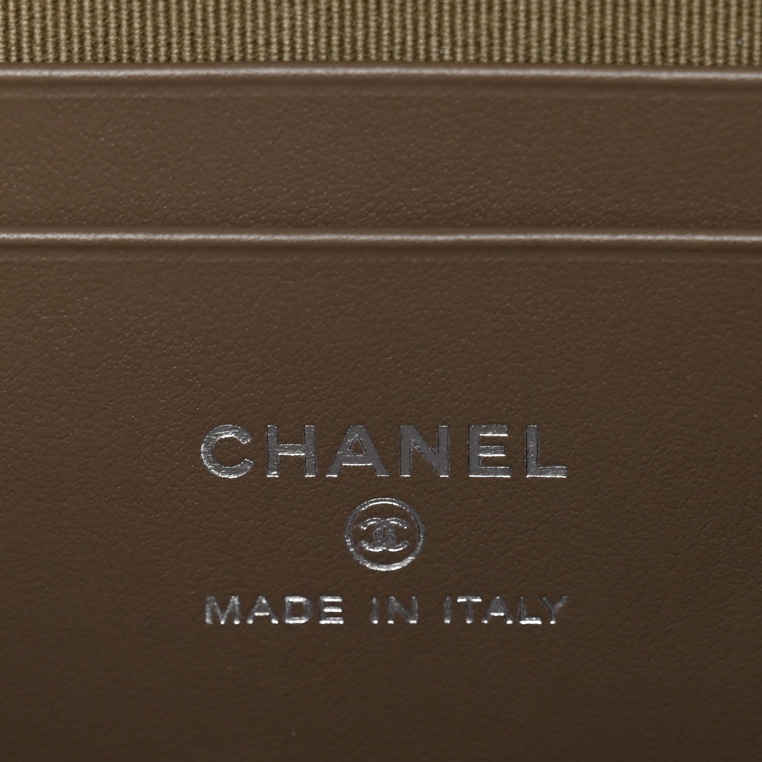 Chanel Caviar Quilted Top Handle Slim Vanity With Chain Dark Khaki