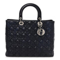 Christian Dior Lambskin Cannage Large Lady Dior Royal Blue