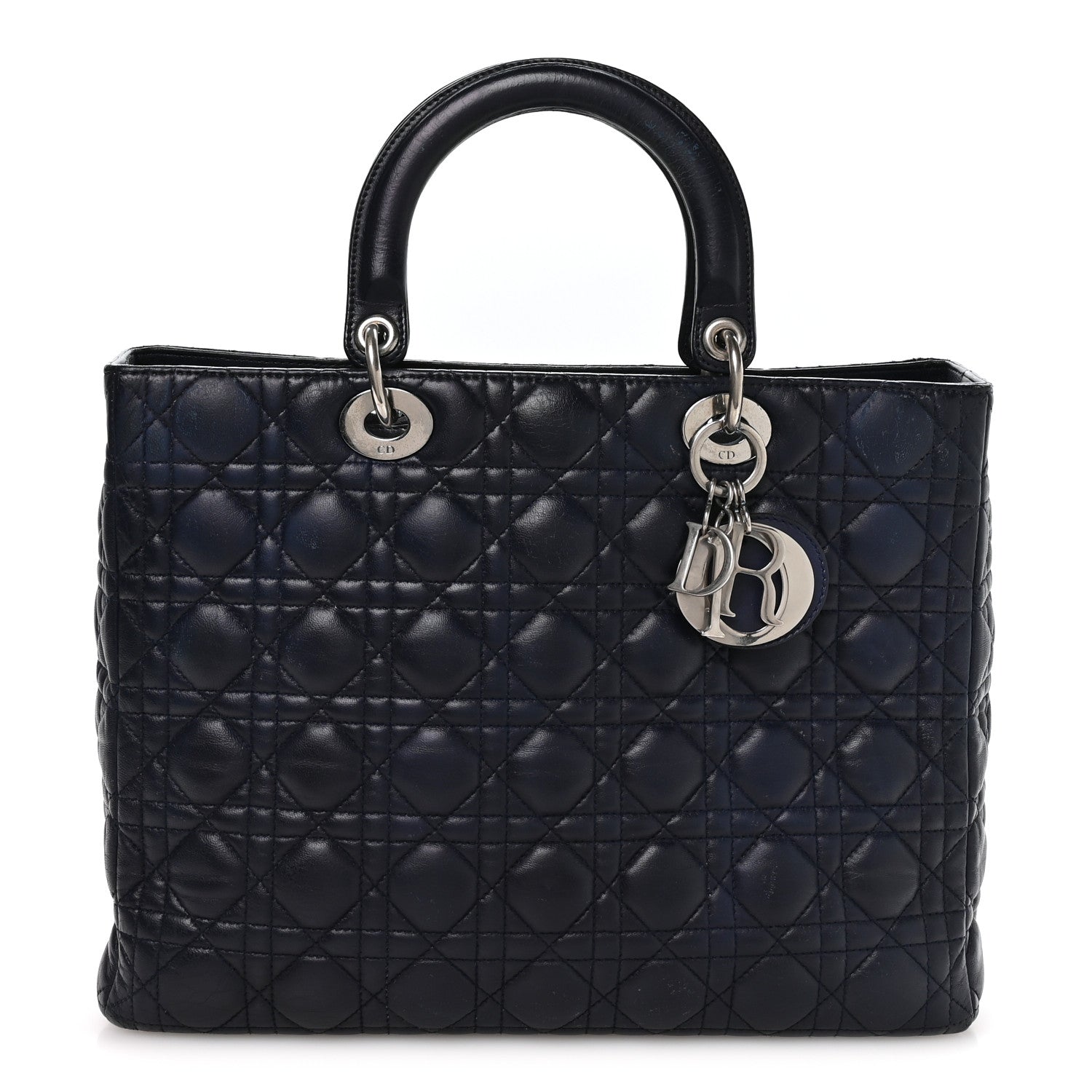 Christian Dior Lambskin Cannage Large Lady Dior Royal Blue
