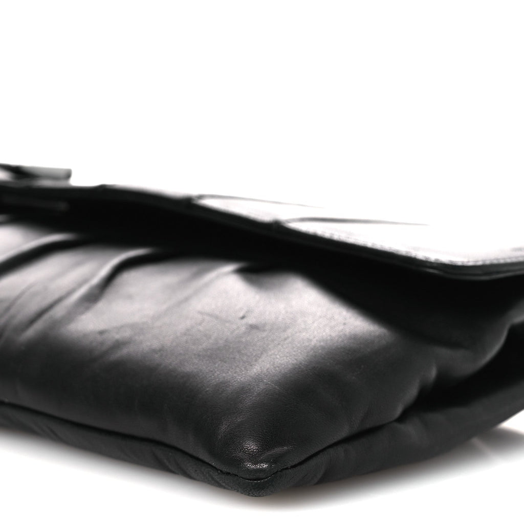Chanel Lambskin Vertical Quilted Clutch Black