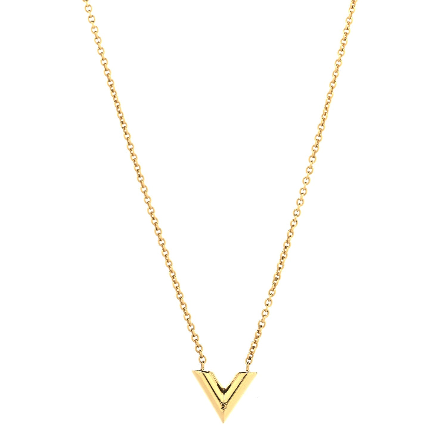 Louis Vuitton Essential V Necklace Gold