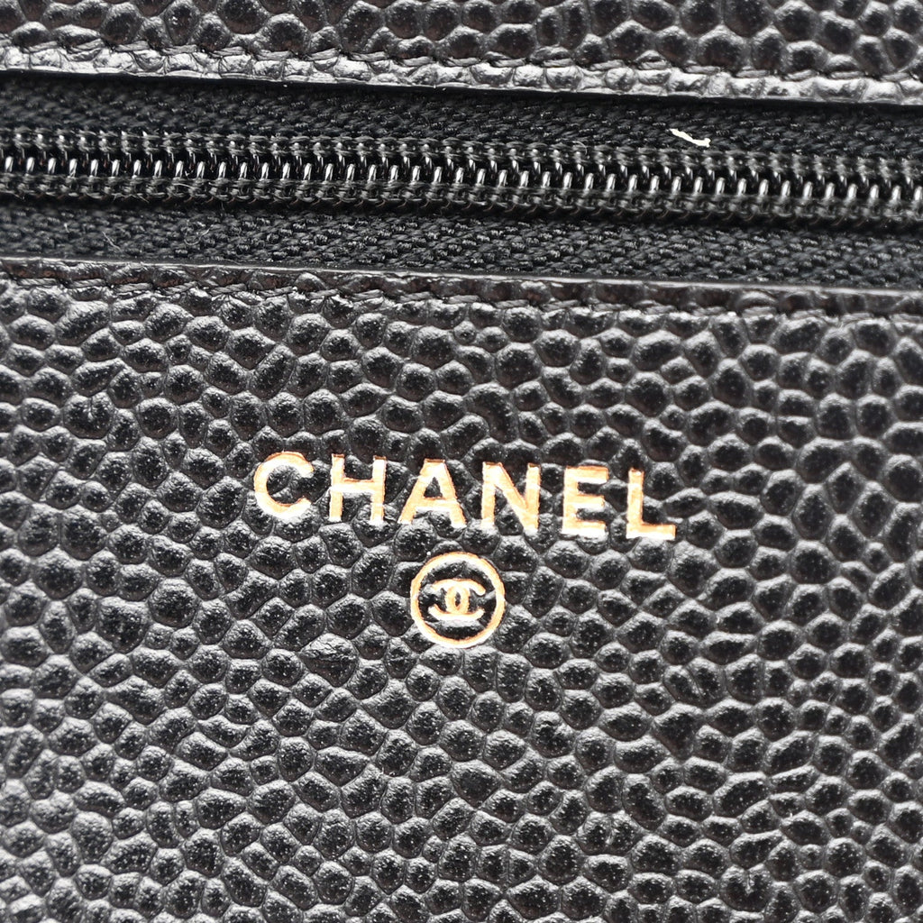 Chanel Caviar Quilted Wallet On Chain WOC Black