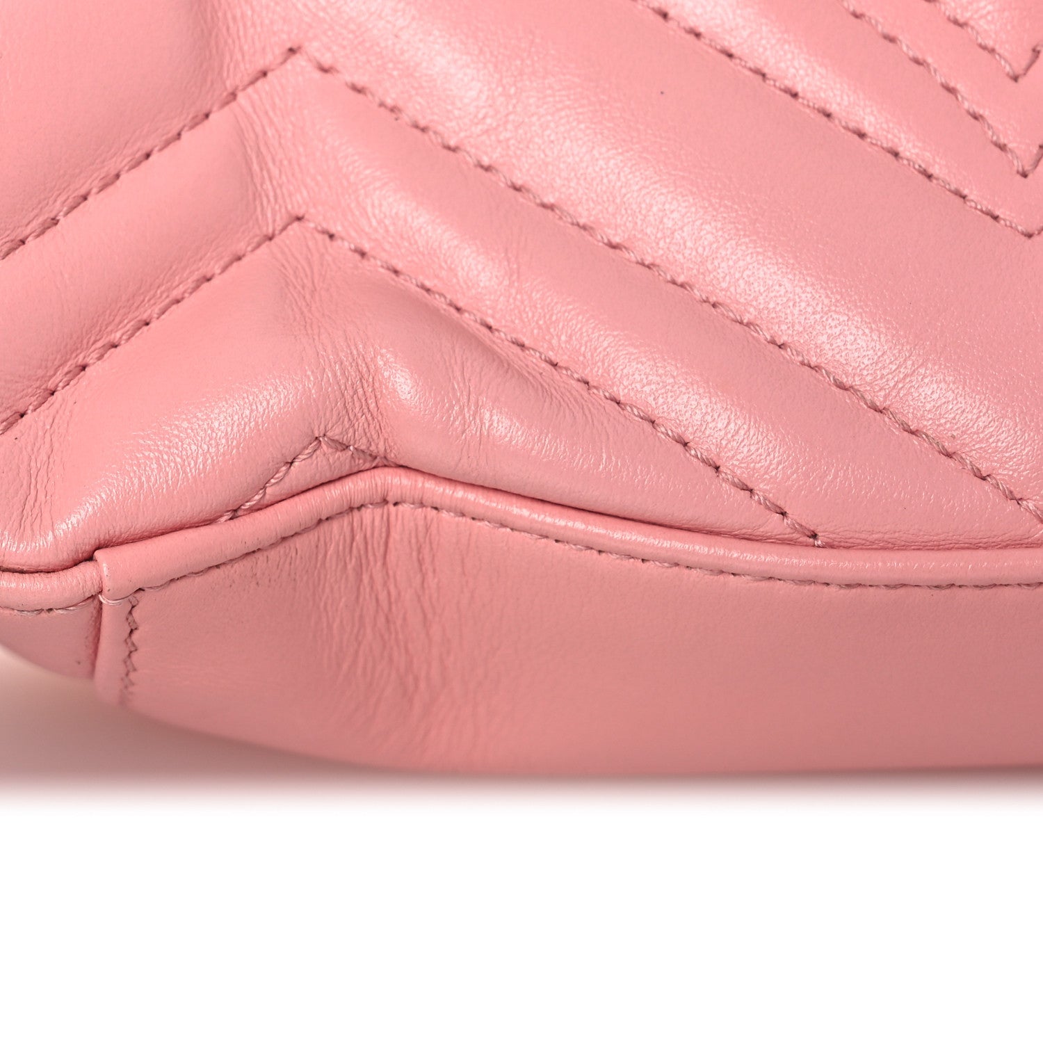 Gucci Calfskin Matelasse Mini GG Marmont Top Handle Shoulder Bag Wild Rose