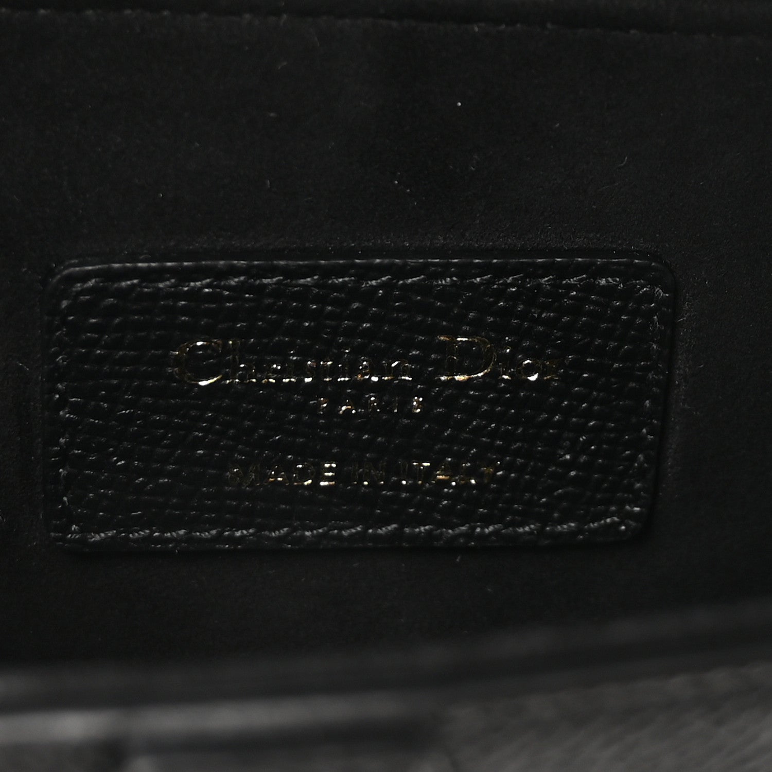 Christian Dior Grained Calfskin Mini Saddle Bag With Strap Black