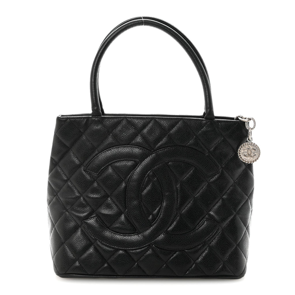 Chanel Caviar Quilted Medallion Tote Black