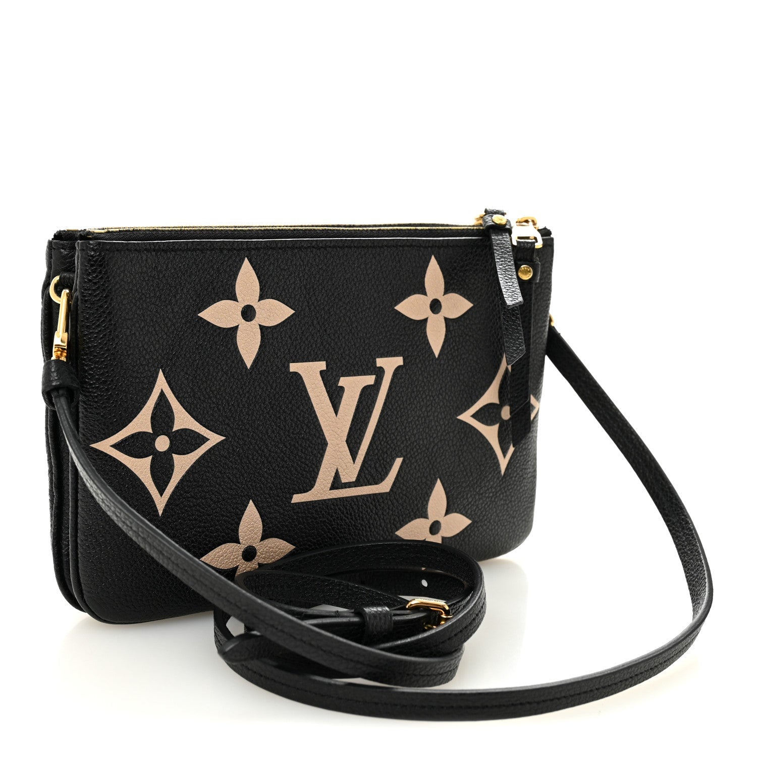 Louis Vuitton Empreinte Monogram Giant Double Zip Pochette Black Cream