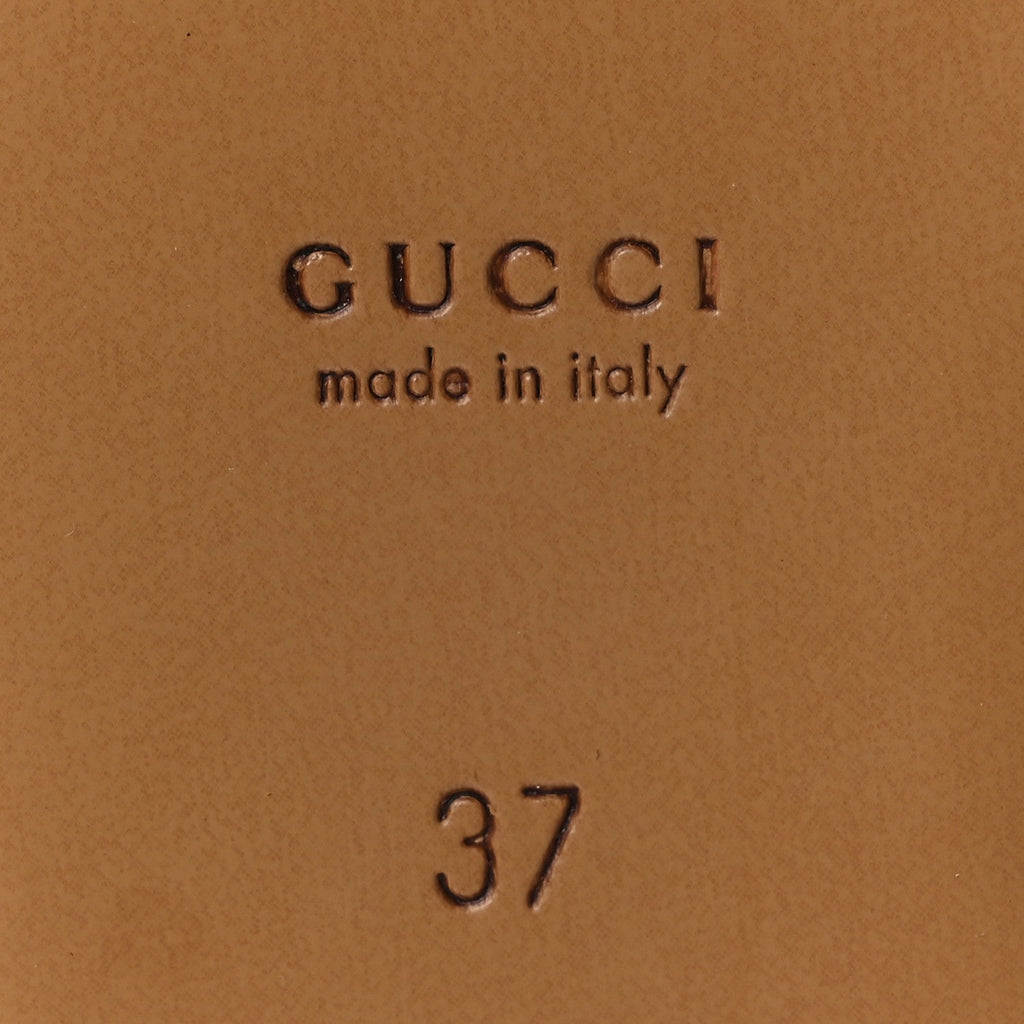 Gucci Glamour Calfskin Guccissima Womens Princetown Slippers 37 New Ivoire