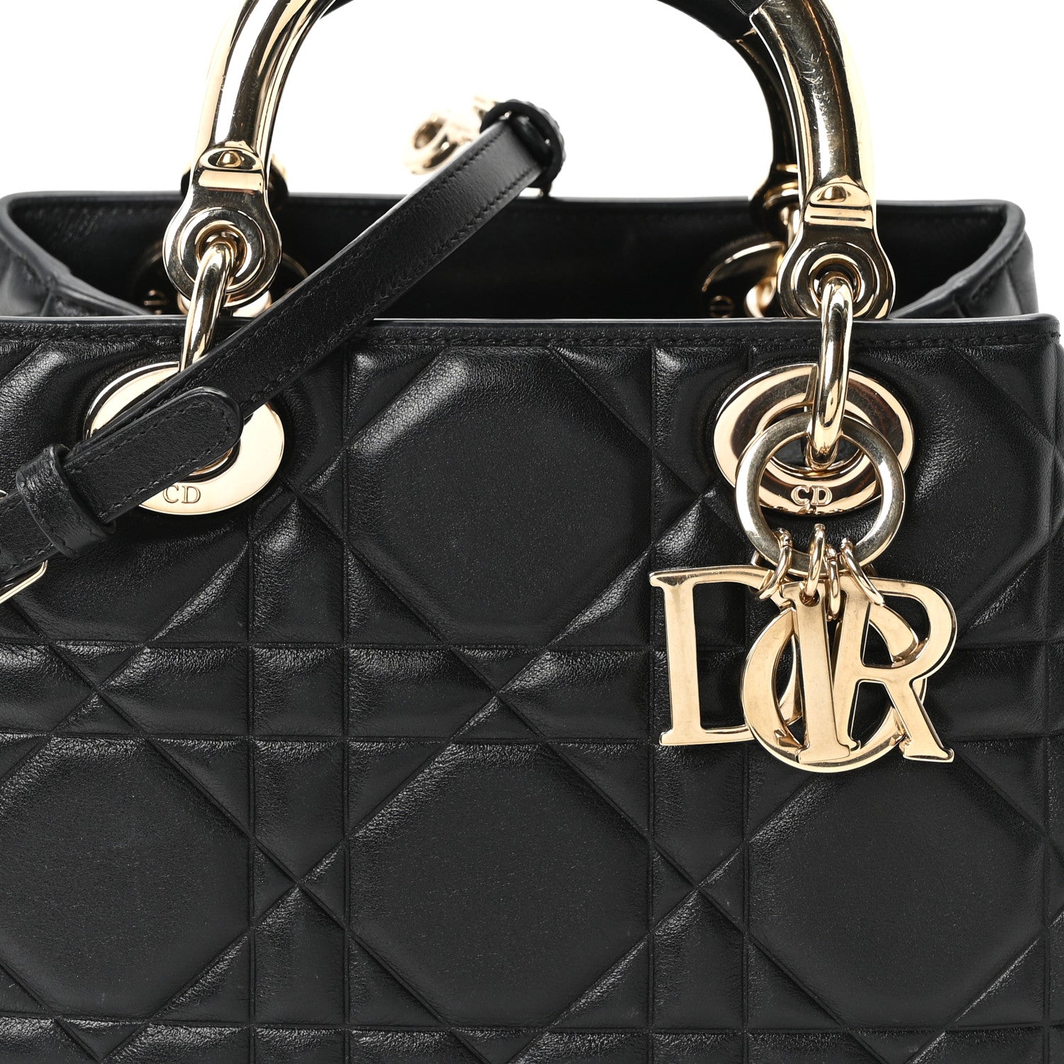 Christian Dior Calfskin Cannage Small The Lady 95.22 Black