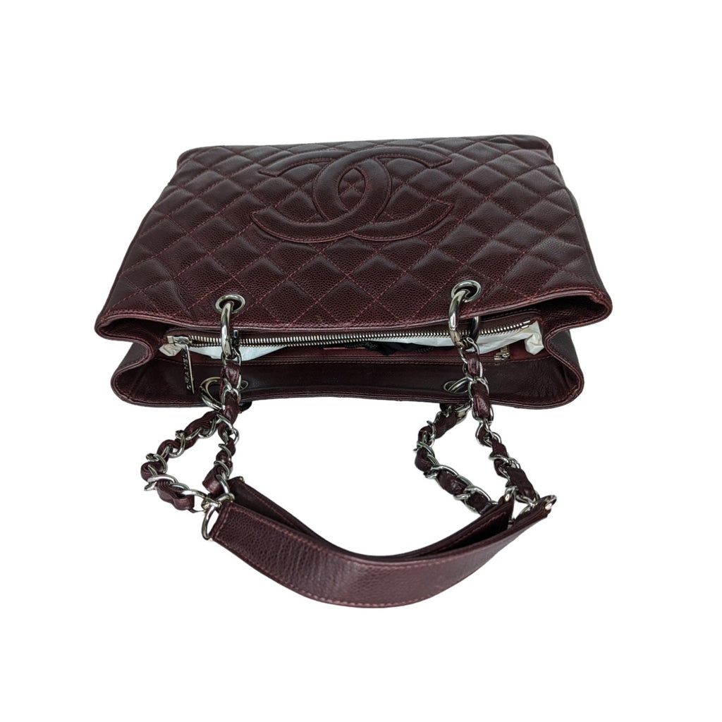 Chanel bag Burgundy Quilted Caviar Grand Shopping Tote GST