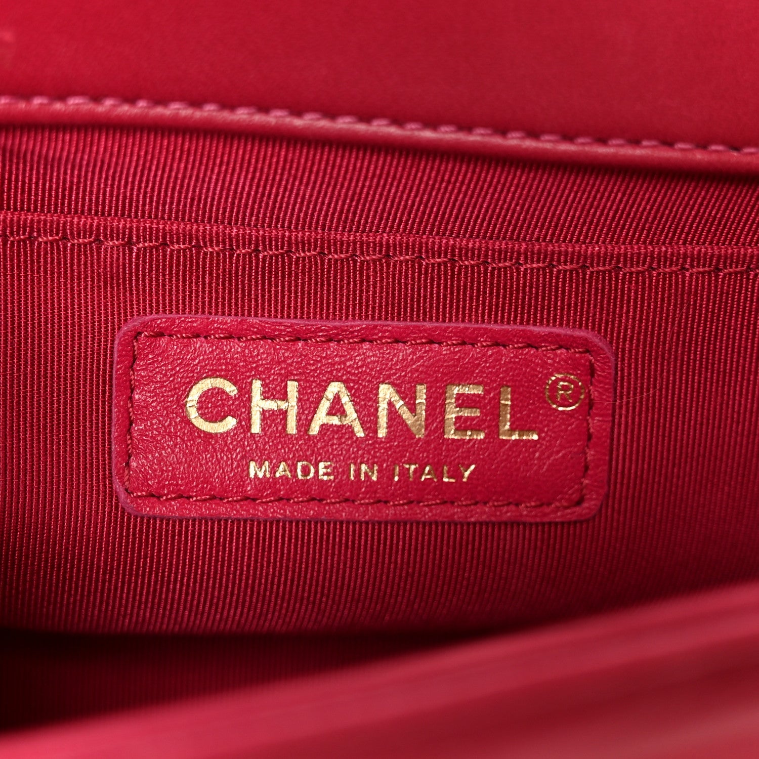 Chanel Lambskin Chevron Quilted Small Boy Flap Dark Pink