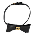 Gucci Patent G Bow Choker Necklace Black Gold