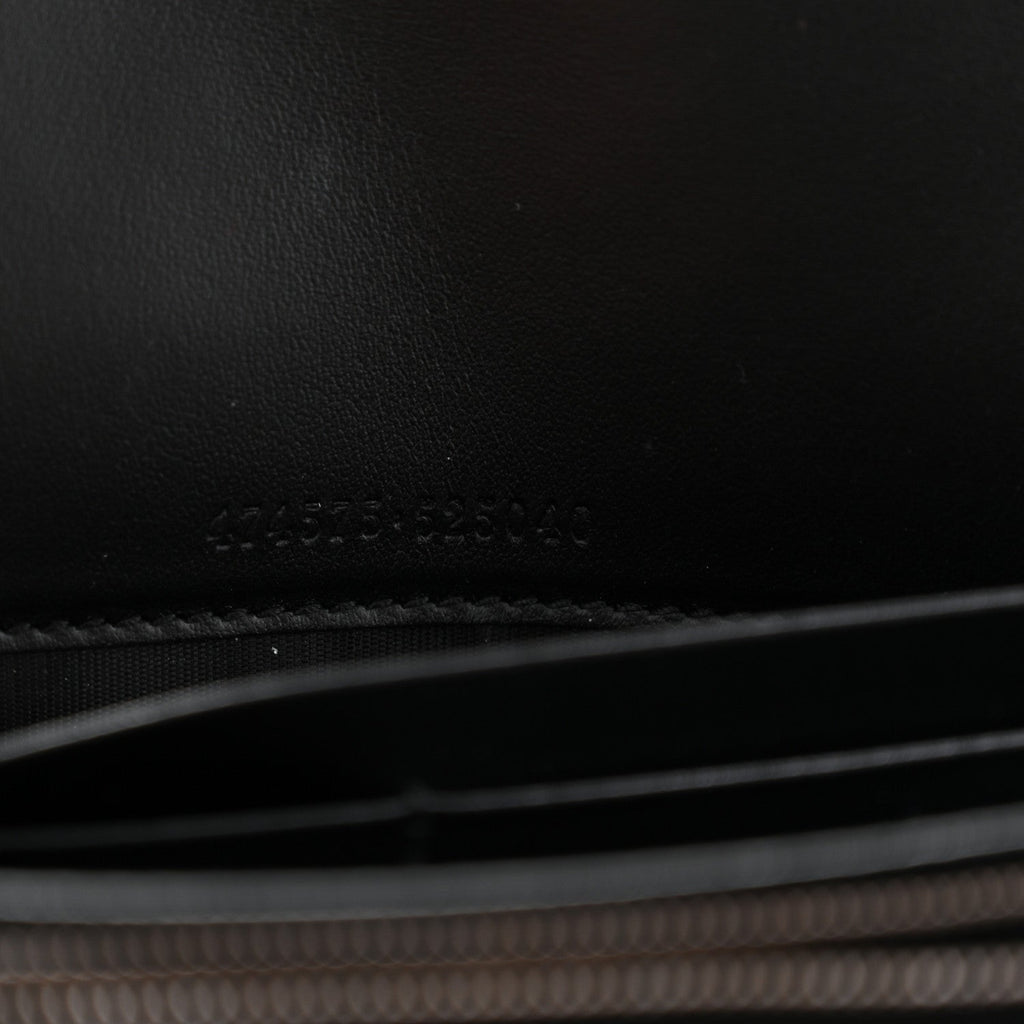 Gucci Calfskin Matelasse GG Marmont Chain Wallet Black