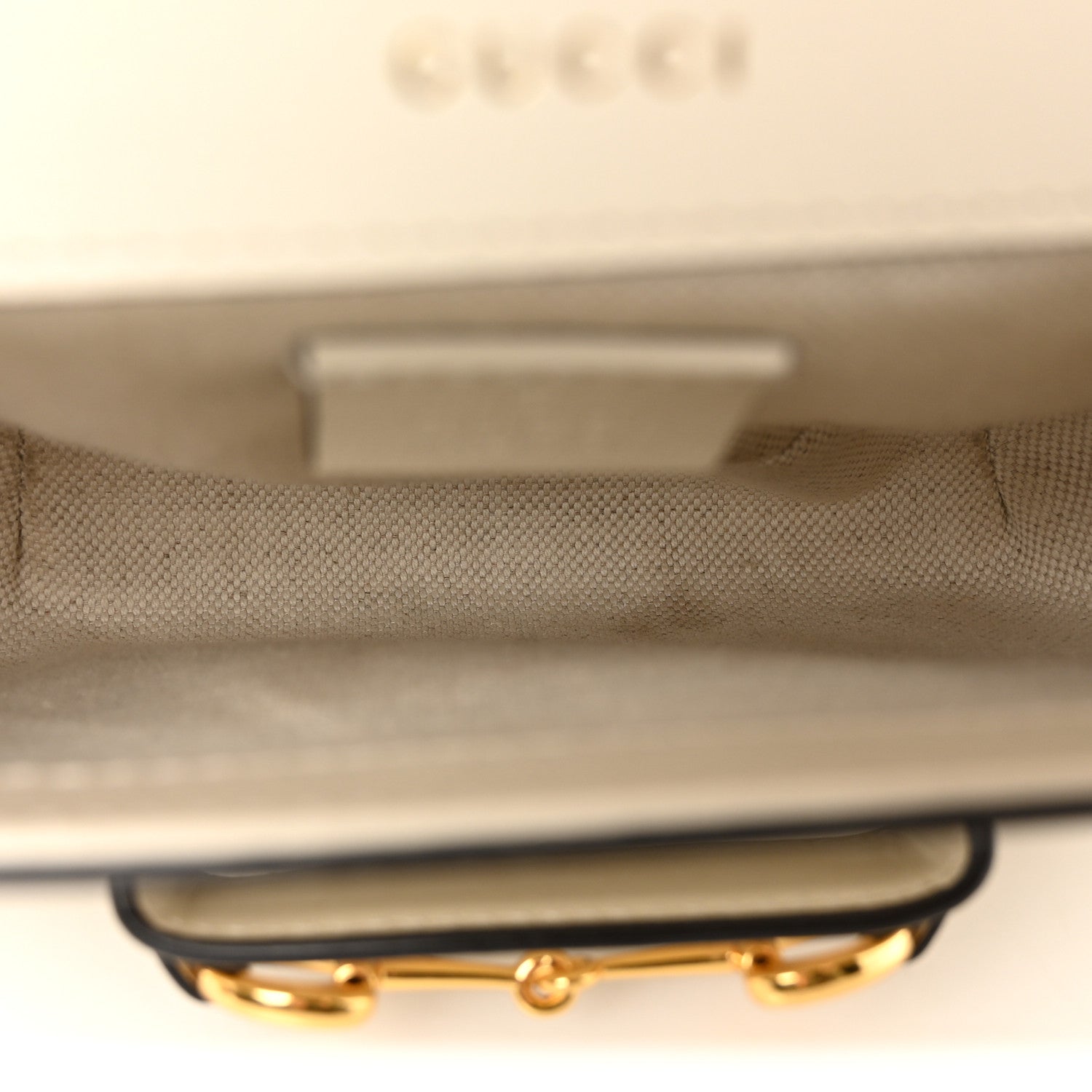 Gucci Azalea Calfskin Web Mini Horsebit 1955 Shoulder Bag Mystic White