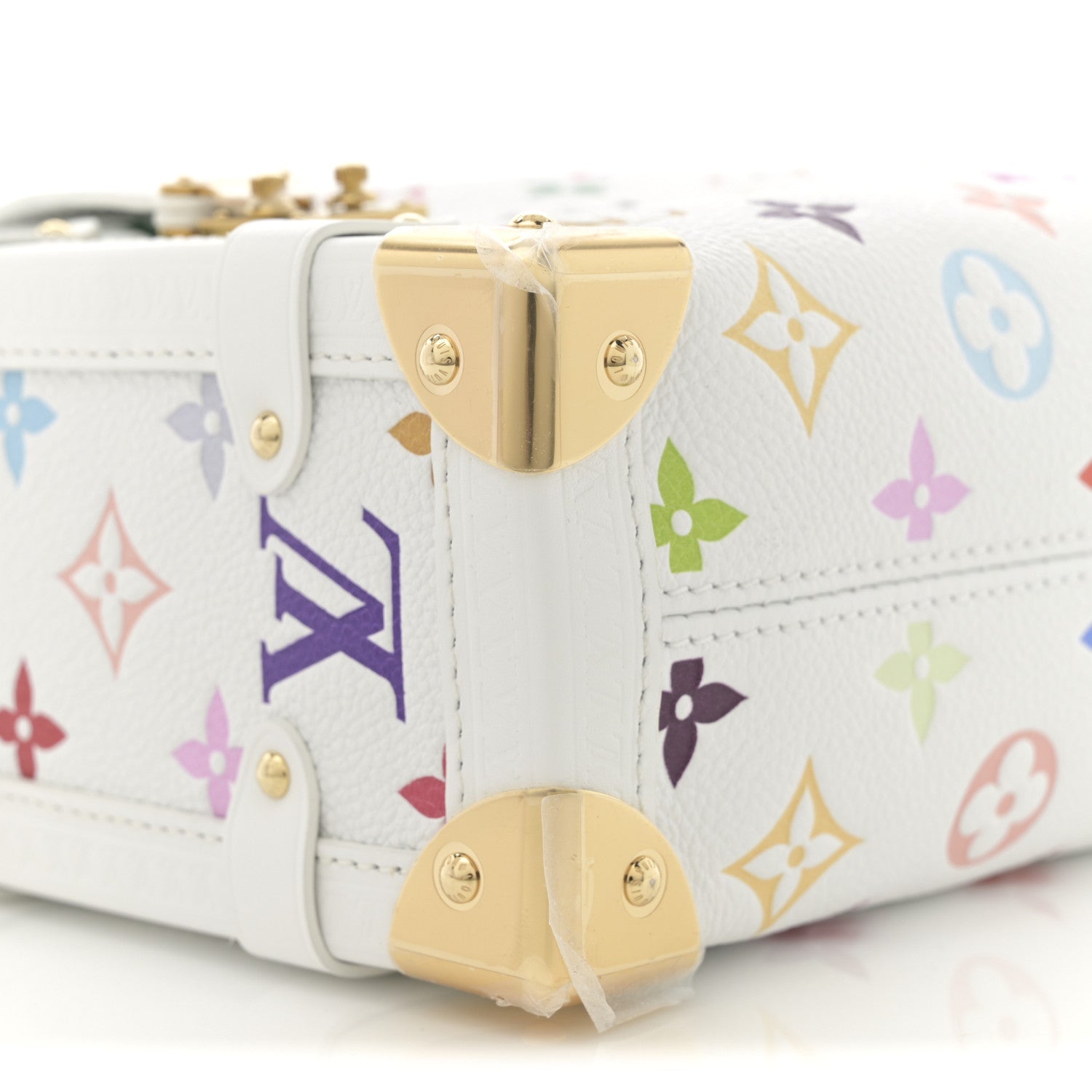 Louis Vuitton LV x TM Cowhide Monogram Multicolor Side Trunk MM White