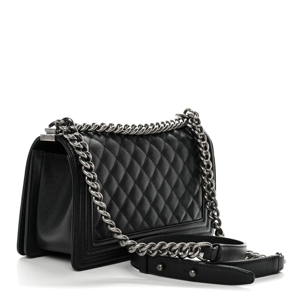 Chanel Caviar Quilted Medium Boy Flap Black