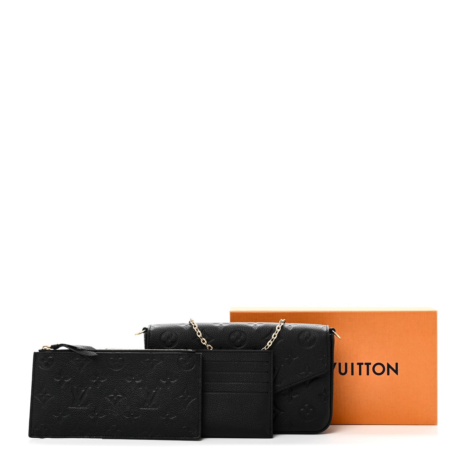 Louis Vuitton Empreinte Pochette Felicie Chain Wallet Black