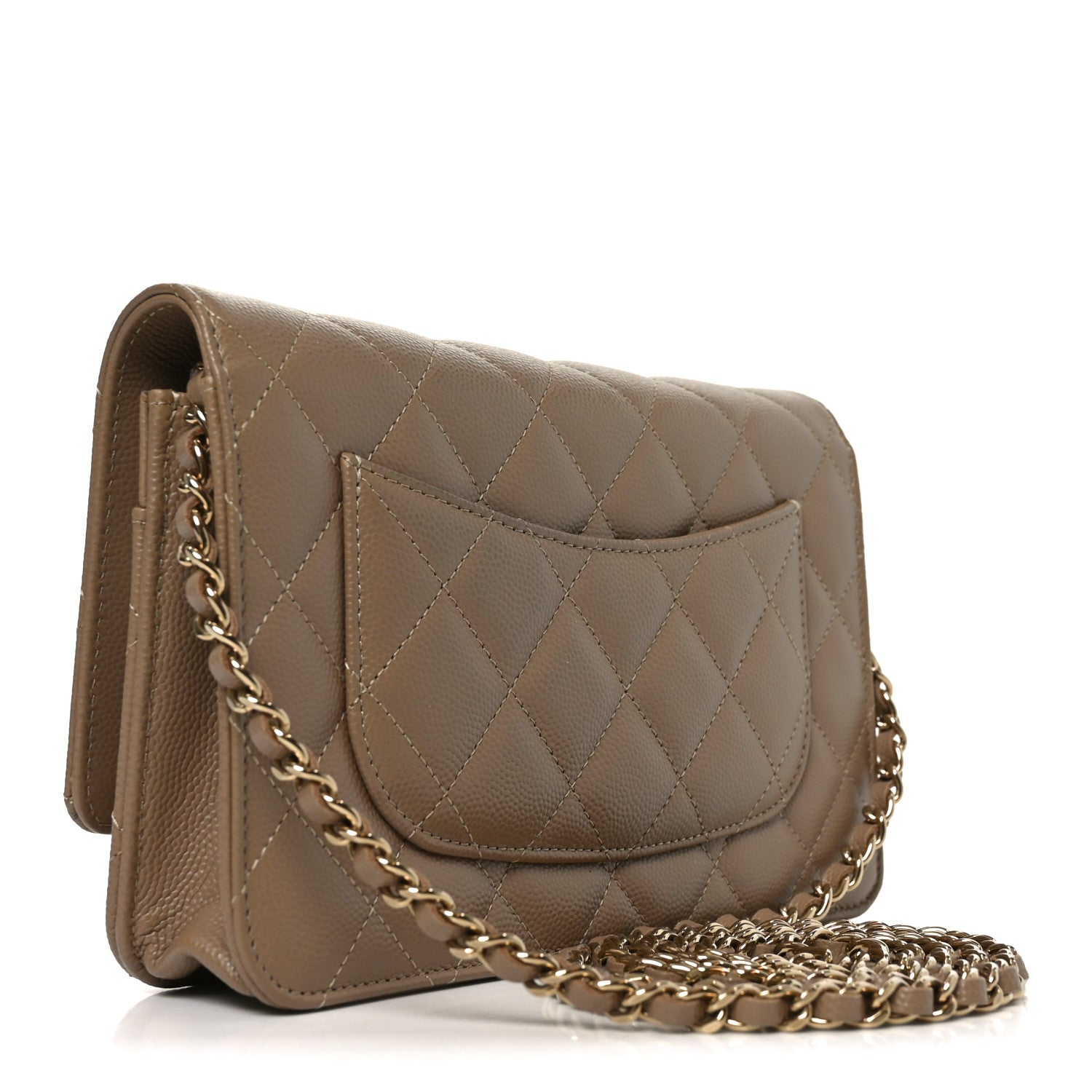 Chanel Caviar Quilted Wallet on Chain WOC Beige