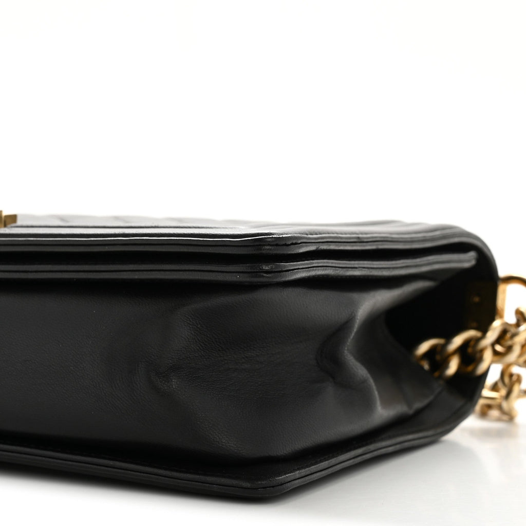 Chanel Lambskin Quilted New Medium Boy Flap Black