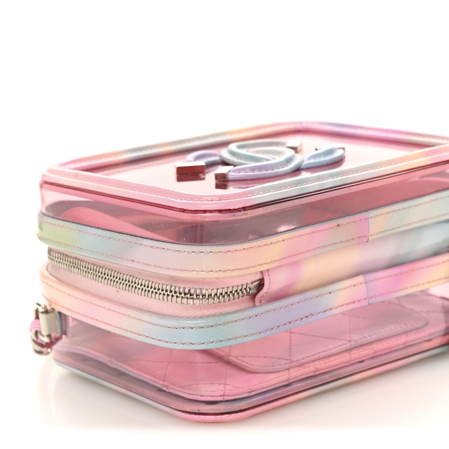 Chanel PVC Lambskin Filigree Small CC Filigree Vanity Case Pink Multicolor