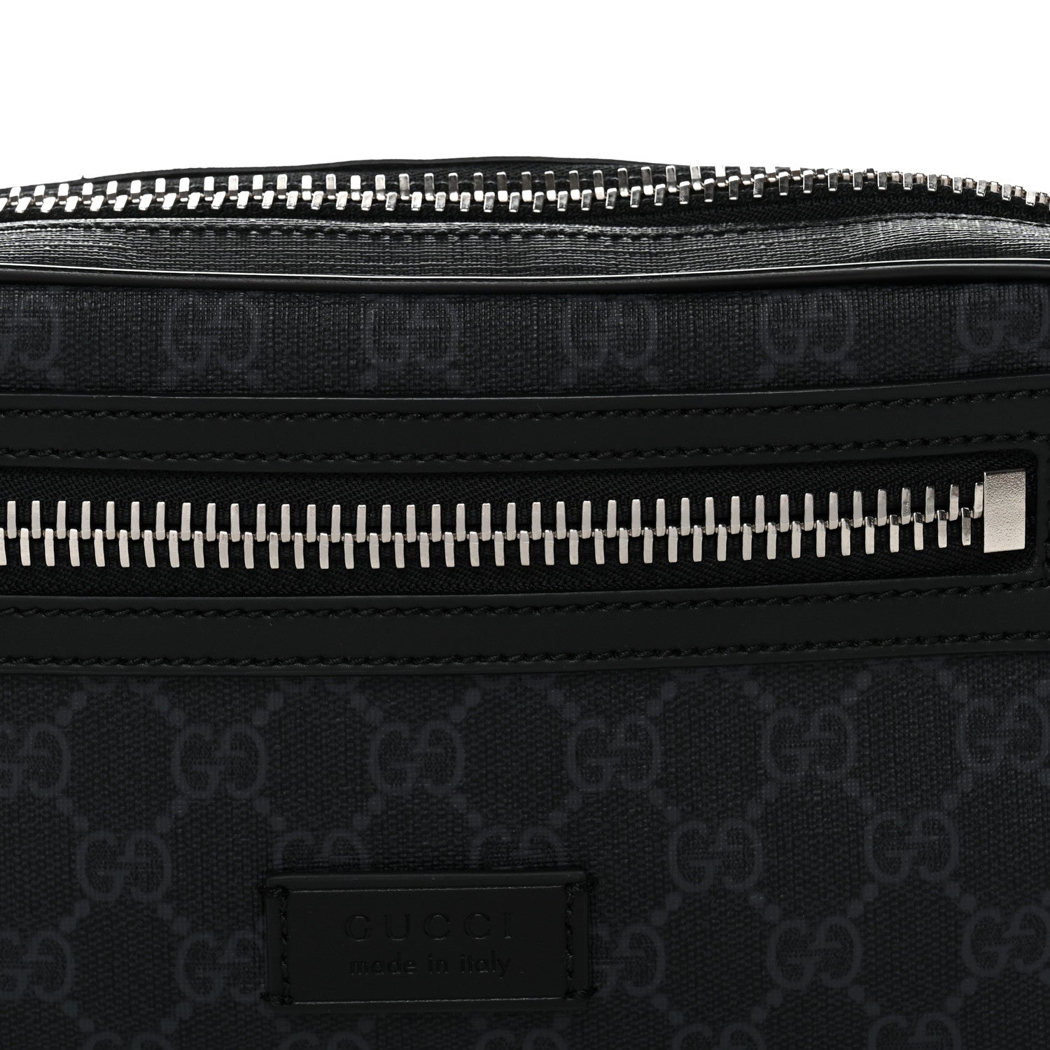 Gucci Soft GG Supreme Monogram Web Belt Bag Black Grey