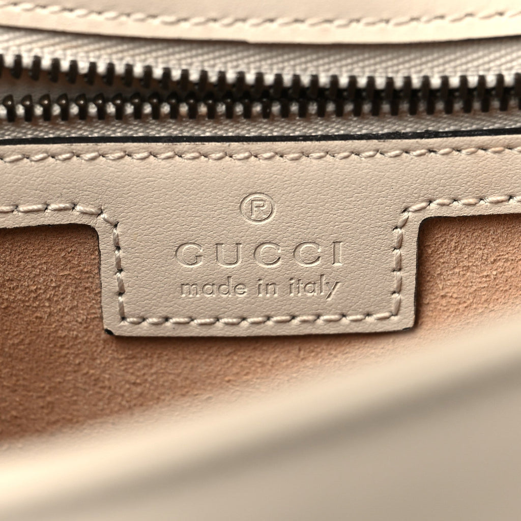 Gucci Calfskin Matelasse Small GG Marmont Shoulder Bag White