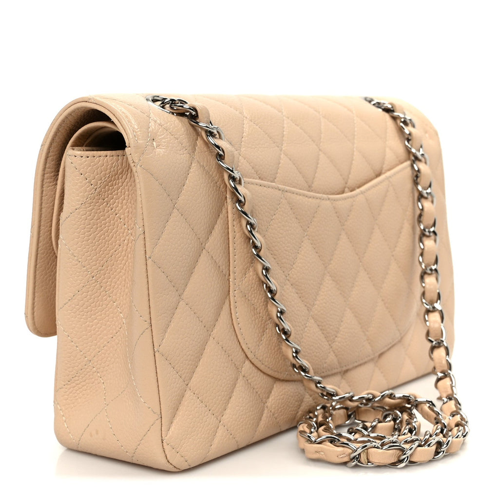 Chanel Caviar Quilted Medium Double Flap Beige