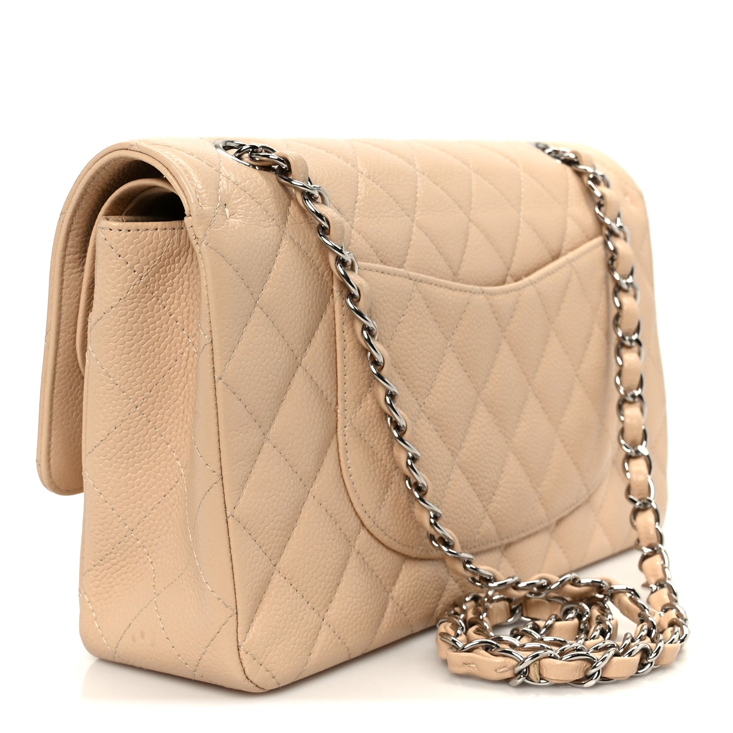 Chanel Caviar Quilted Medium Double Flap Beige