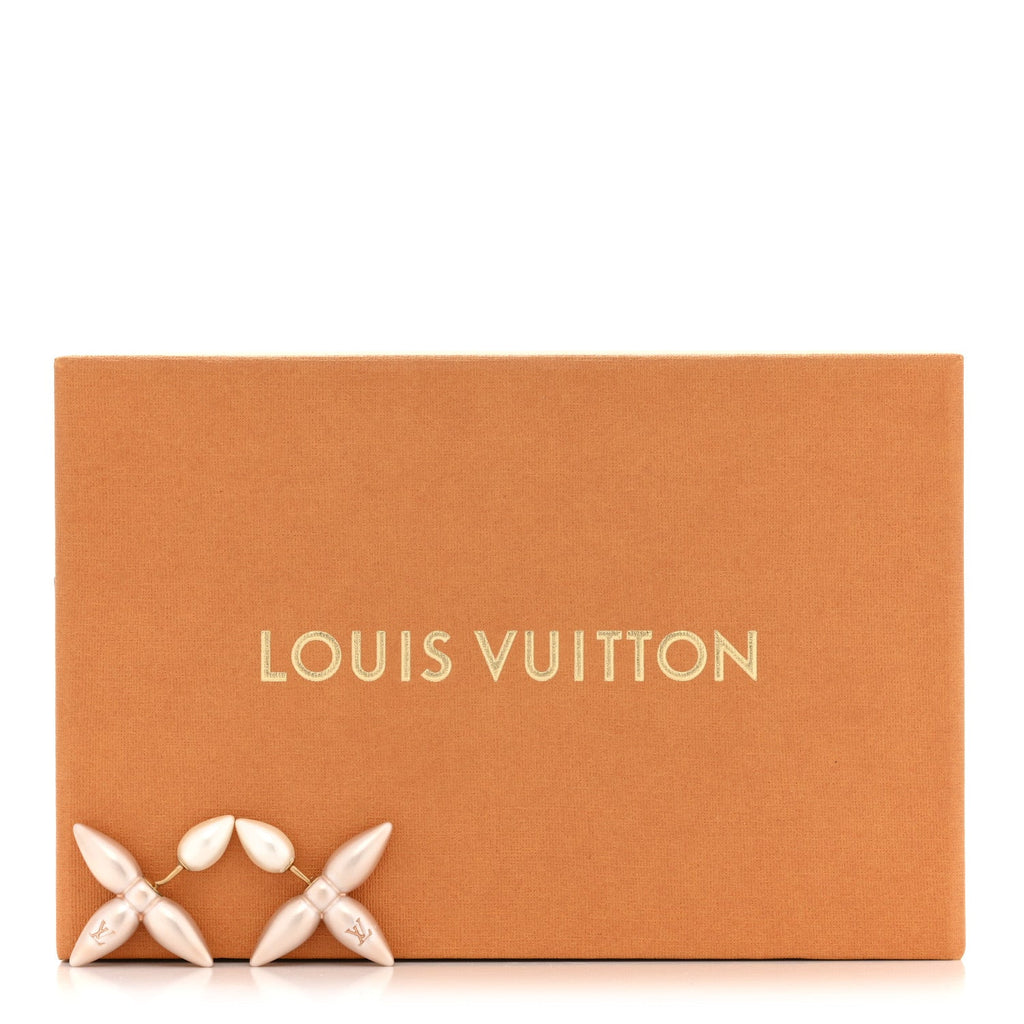 Louis Vuitton Resin Louisette By Night Earrings Pink White