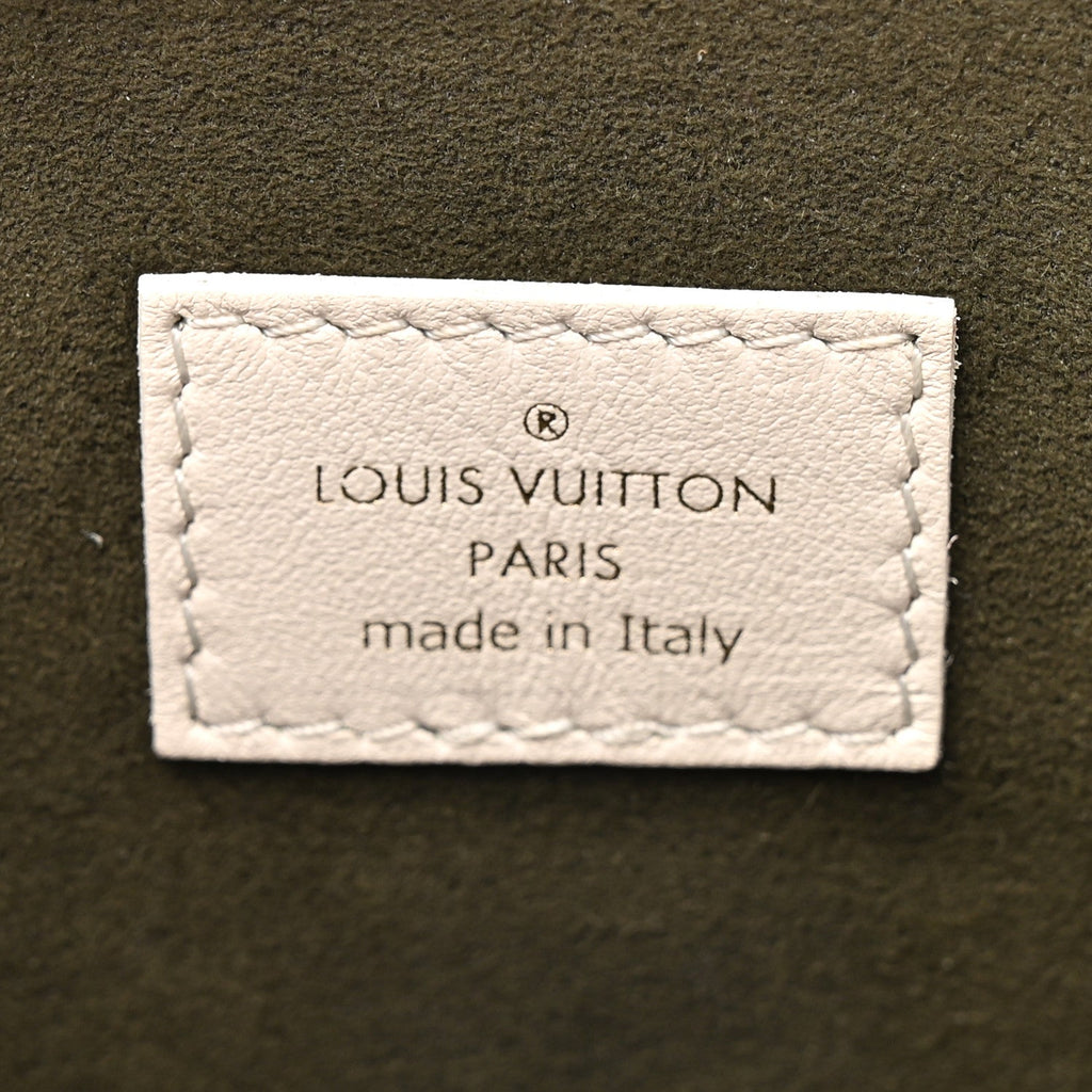Louis Vuitton Lambskin Embossed Monogram Coussin PM Beige Cream