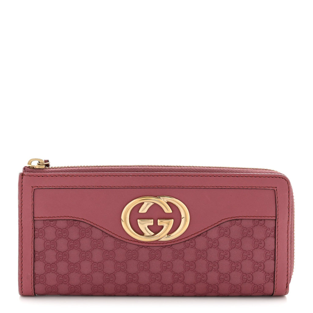 Gucci Microguccissima Sukey Zip Around Wallet Vintage Rose